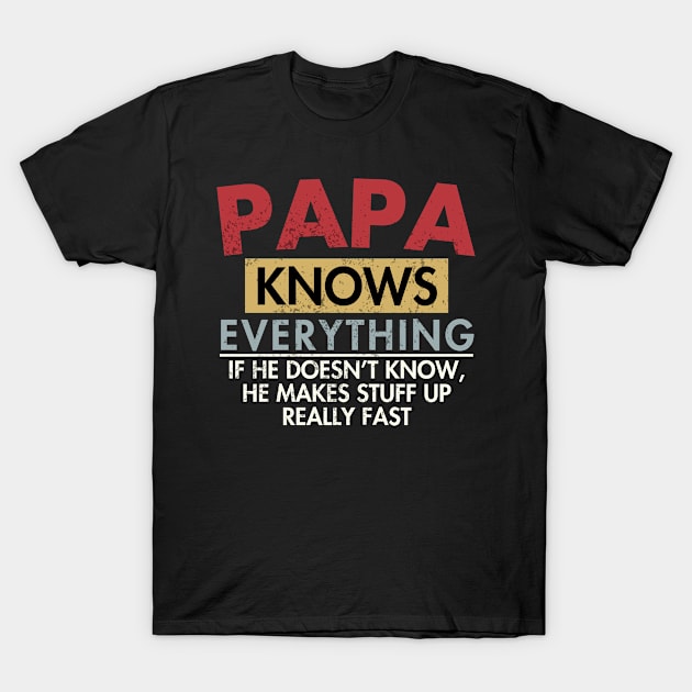 Papa Knows Everything - Fathers Day Gift T-Shirt by Ivanapcm